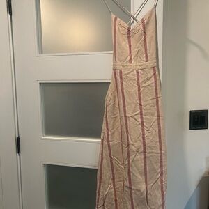 Red and Cream Striped Maxi Dress